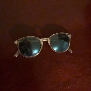 Clear sunglasses with blue lenses